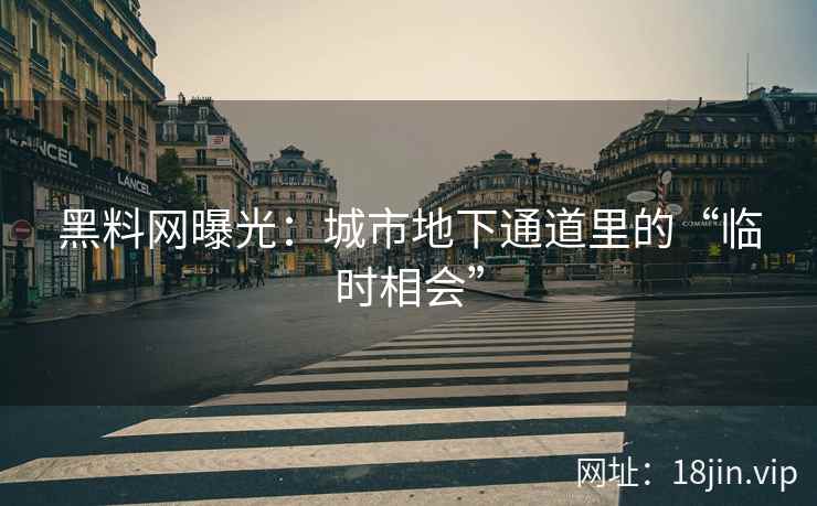 黑料网曝光：城市地下通道里的“临时相会”
