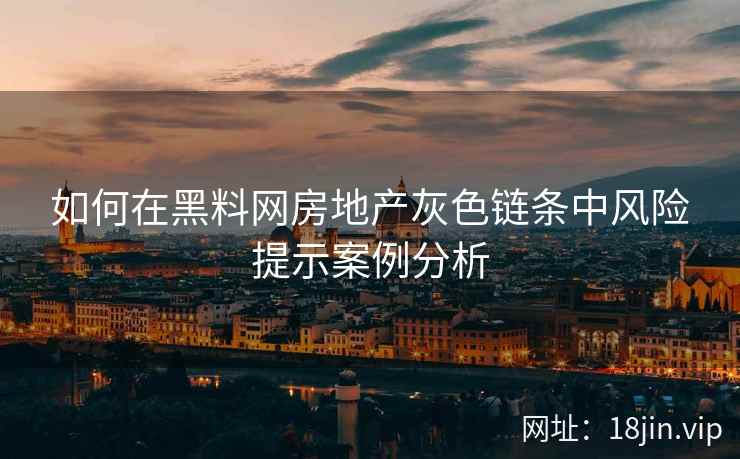 如何在黑料网房地产灰色链条中风险提示案例分析