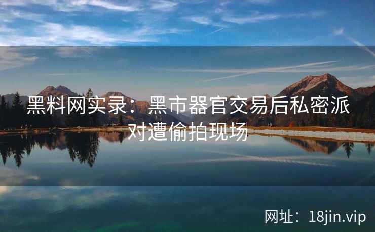黑料网实录：黑市器官交易后私密派对遭偷拍现场