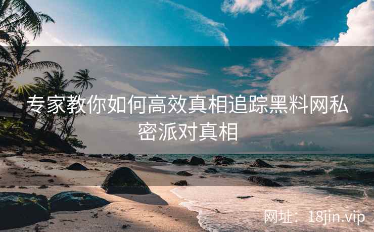 专家教你如何高效真相追踪黑料网私密派对真相