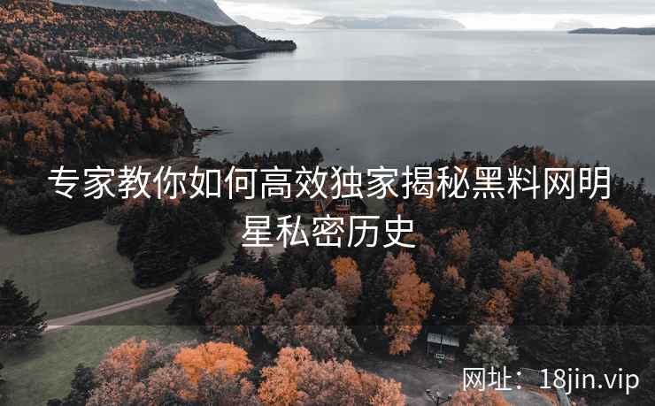 专家教你如何高效独家揭秘黑料网明星私密历史
